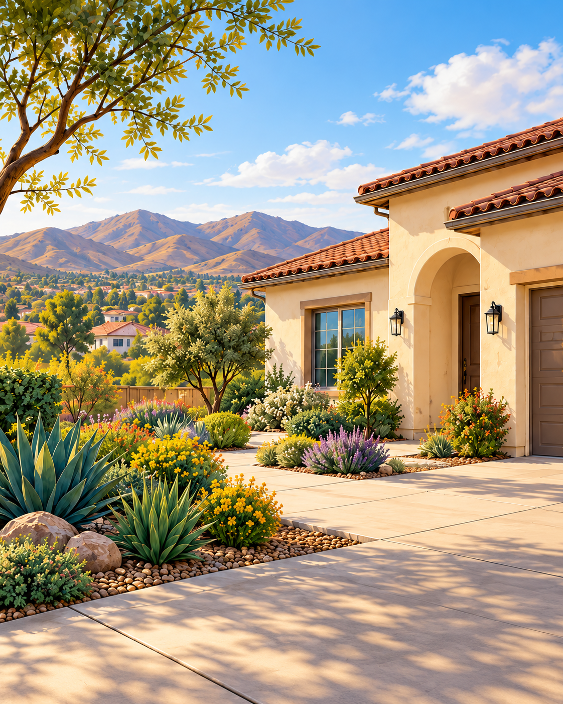 Pest control company in Menifee CA - residential home and scenic landscape