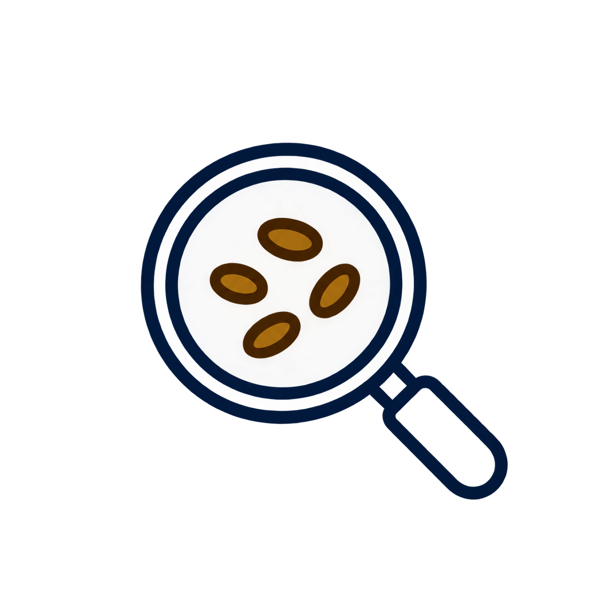 Suspected droppings under magnifying glass